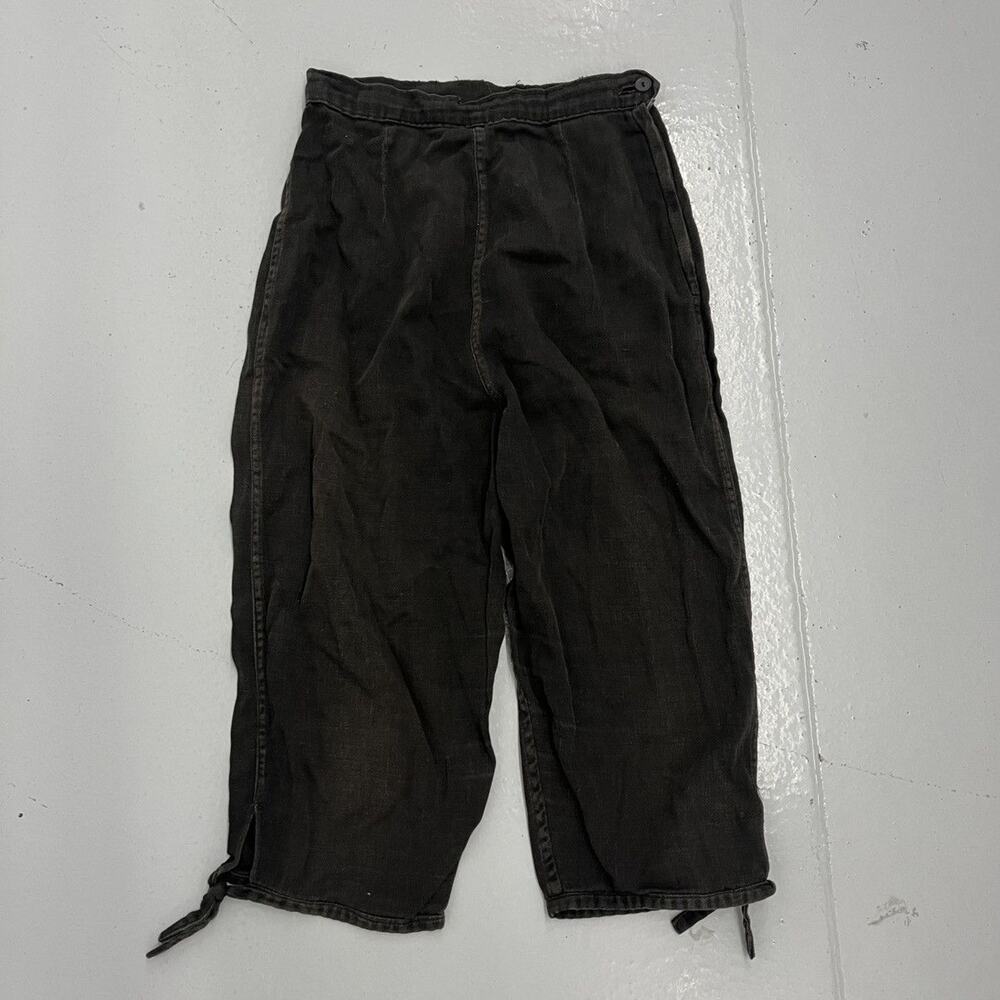 Vintage 50s Black Light Cotton Capri Pants 23x15
